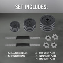 Load image into Gallery viewer, 20KG CAST IRON DUMBBELL SET
