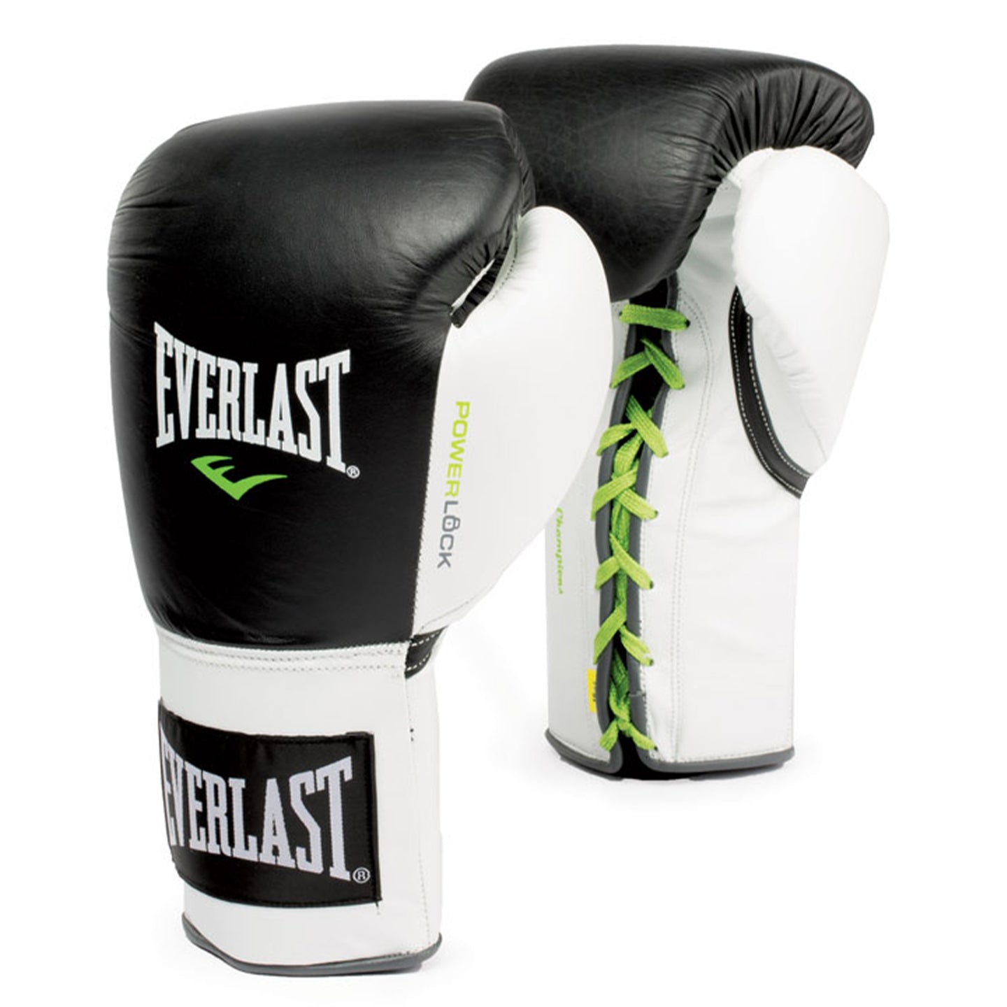 POWERLOCK PRO LACED LEATHER TRAINING GLOVES - BLACK & WHITE