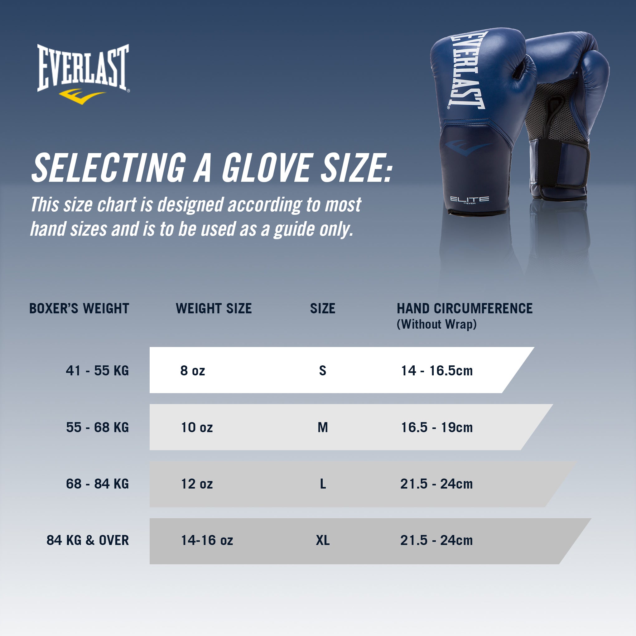 Everlast Elite Training Gloves Black 8 Oz. 